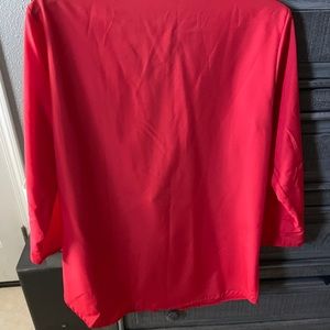 Red to with silver zipper 3/4 sleeve plus can make sleeve shorter